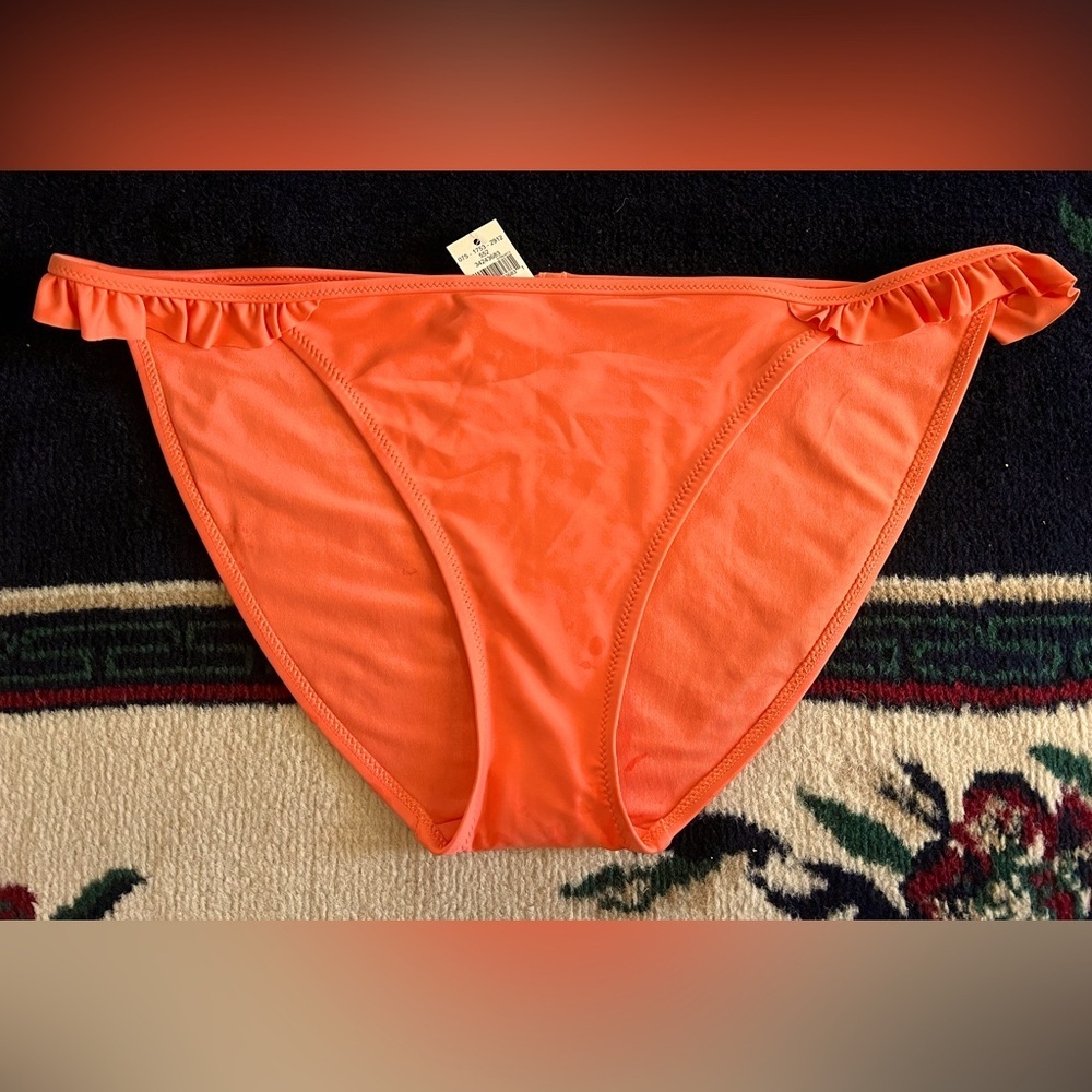 NWT Aerie Ruffle Tangerine Bikini Bottom Large